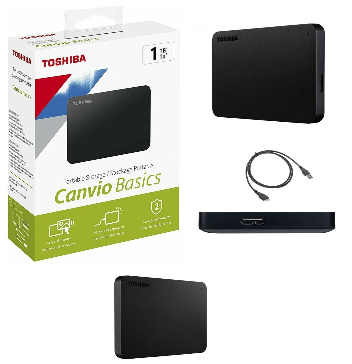 HARD DISK ESTERNO 1TB TOSHIBA HD 2.5 USB 3.0 CANVIO BASICS NERO